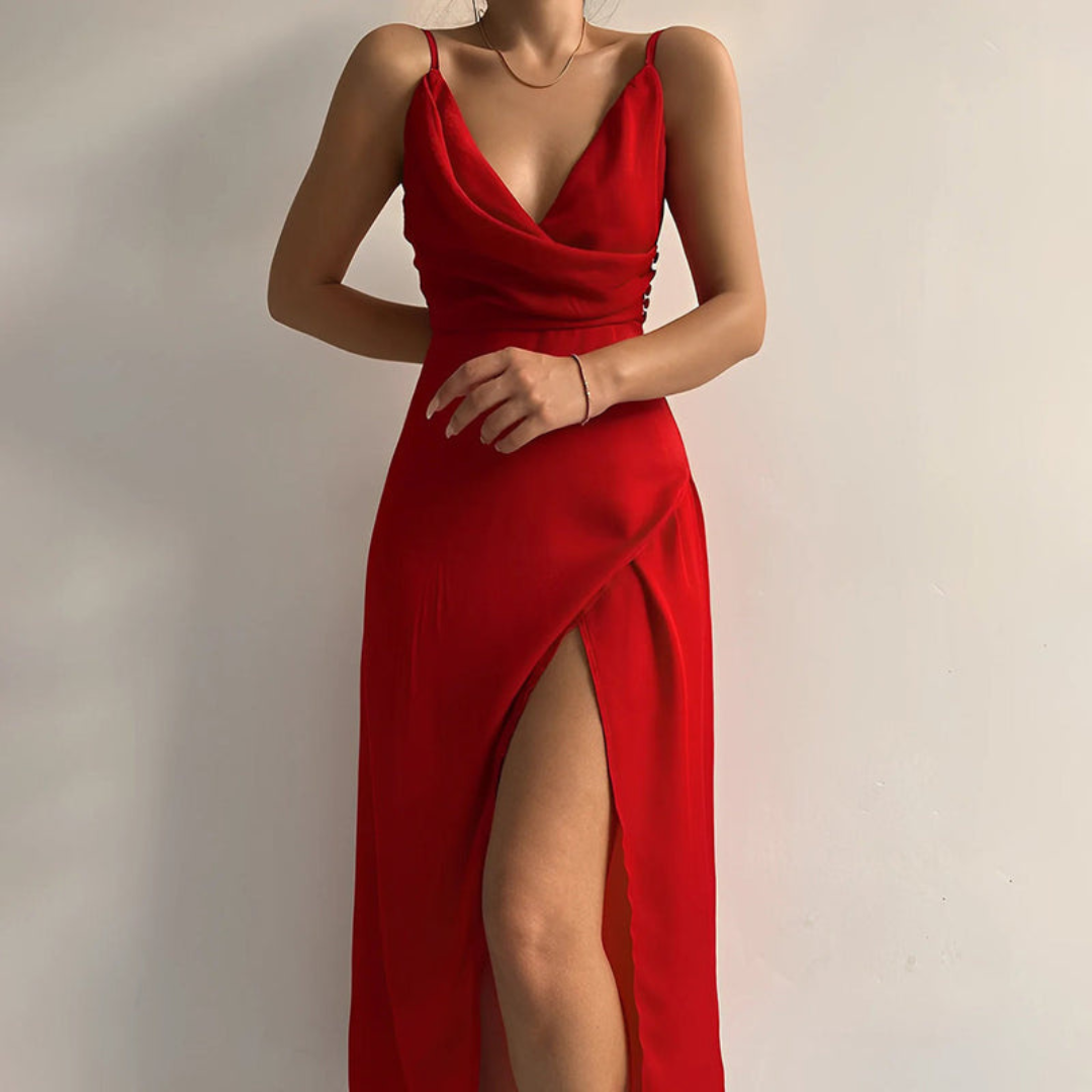 SERAPHINE – ELEGANT SLIT MAXI DRESS