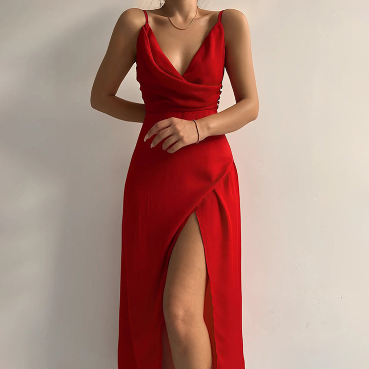 SERAPHINE – ELEGANT SLIT MAXI DRESS