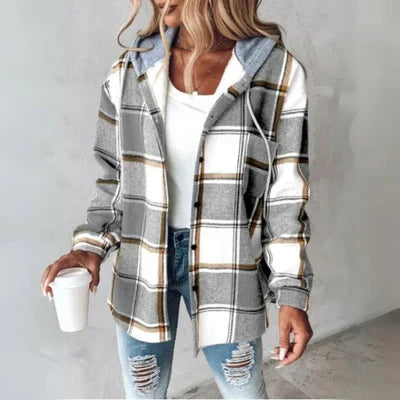 ROWAN – PLAID HOODED JACKET