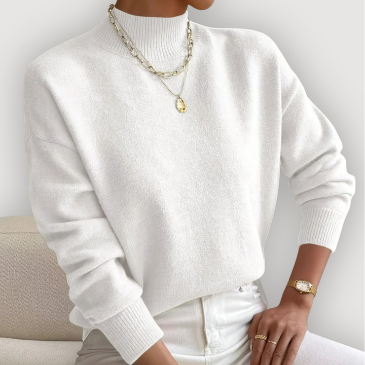 ELARA – CLASSIC MOCK NECK SWEATER