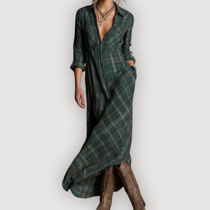 MAISIE – PLAID MAXI DRESS