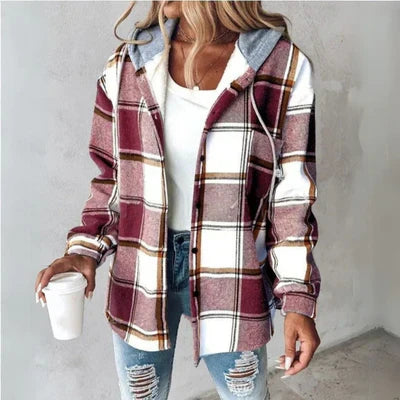 ROWAN – PLAID HOODED JACKET