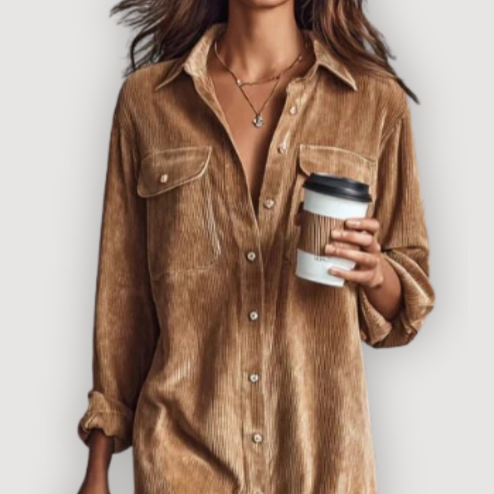 SAVINA – CHIC CORDUROY DRESS