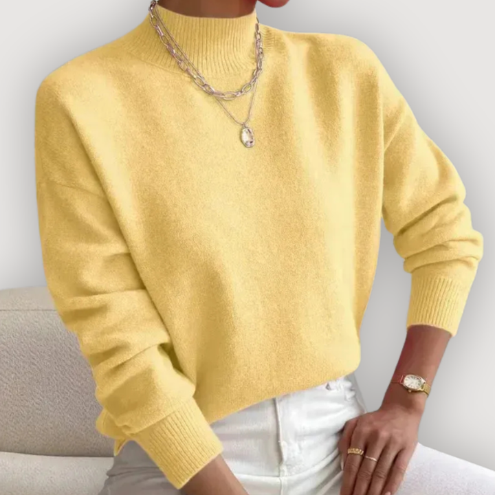 ELARA – CLASSIC MOCK NECK SWEATER