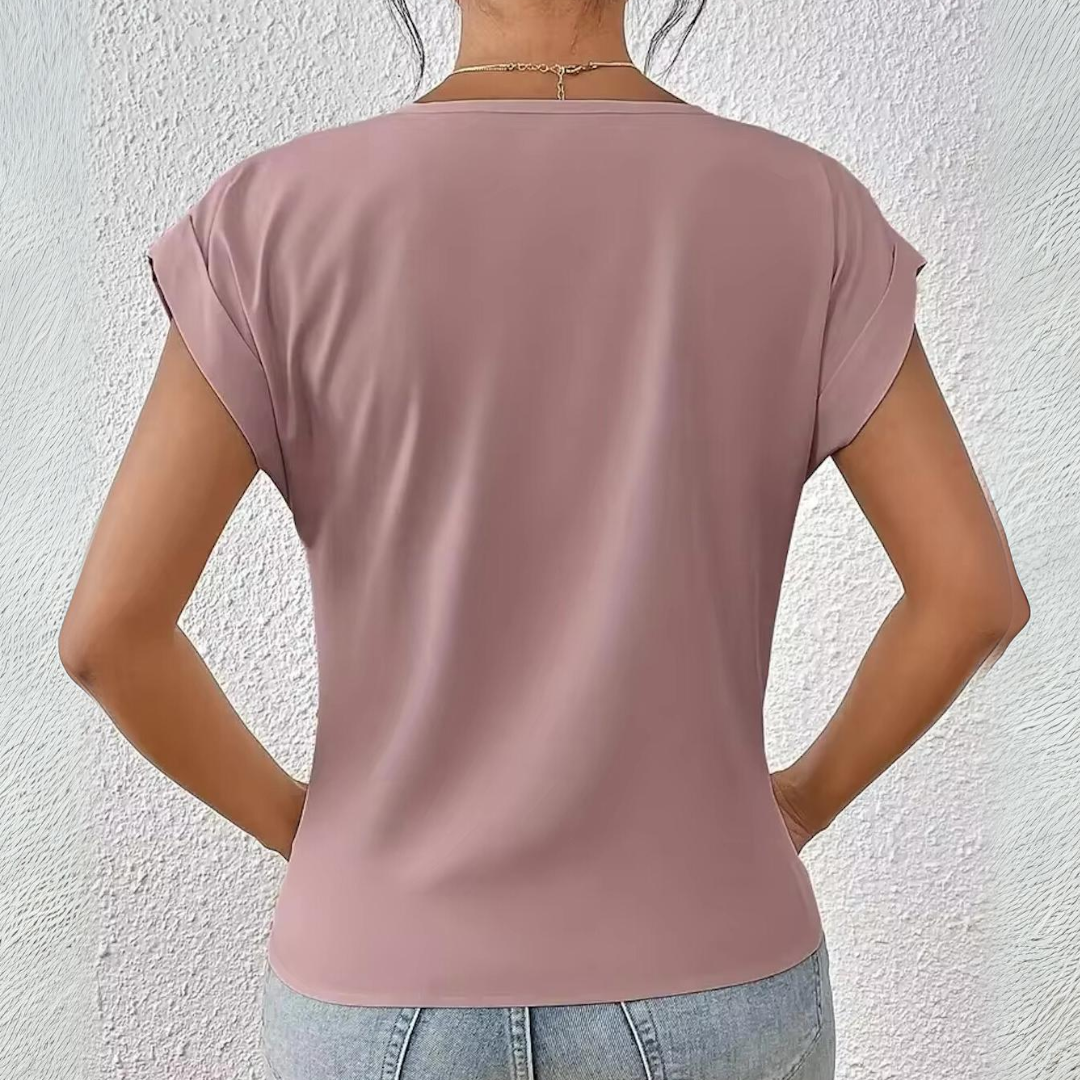 ARIA – DRAPED V-NECK BLOUSE