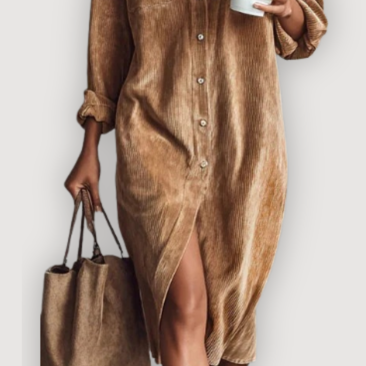 SAVINA – CHIC CORDUROY DRESS