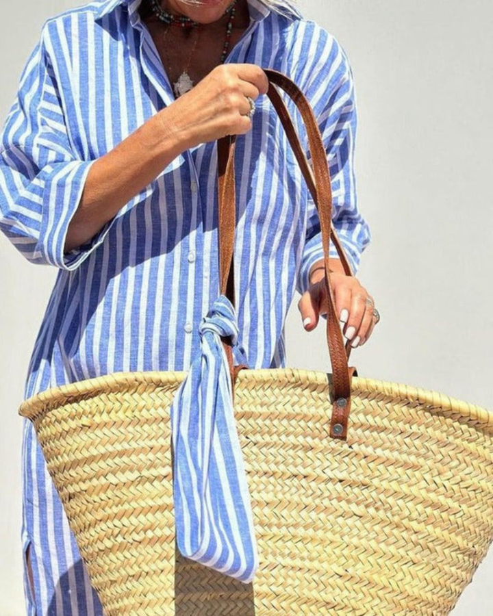 ADRIENNE – CLASSIC STRIPED SHIRT DRESS