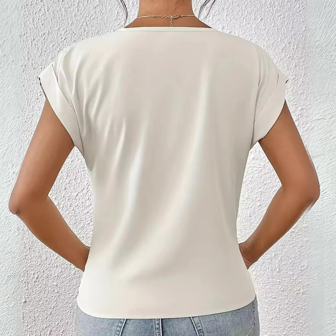 ARIA – DRAPED V-NECK BLOUSE