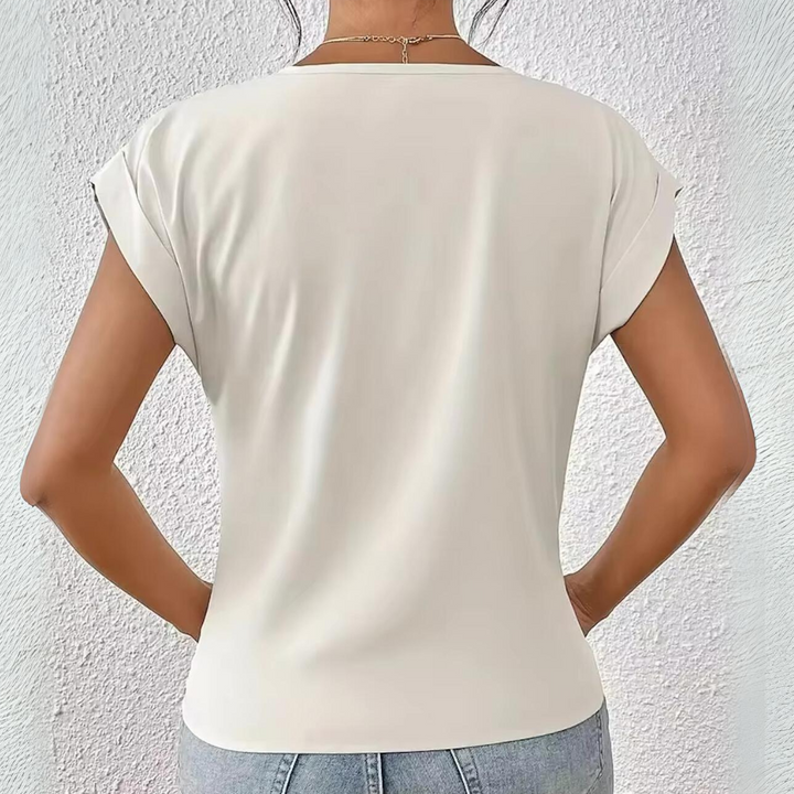 ARIA – DRAPED V-NECK BLOUSE