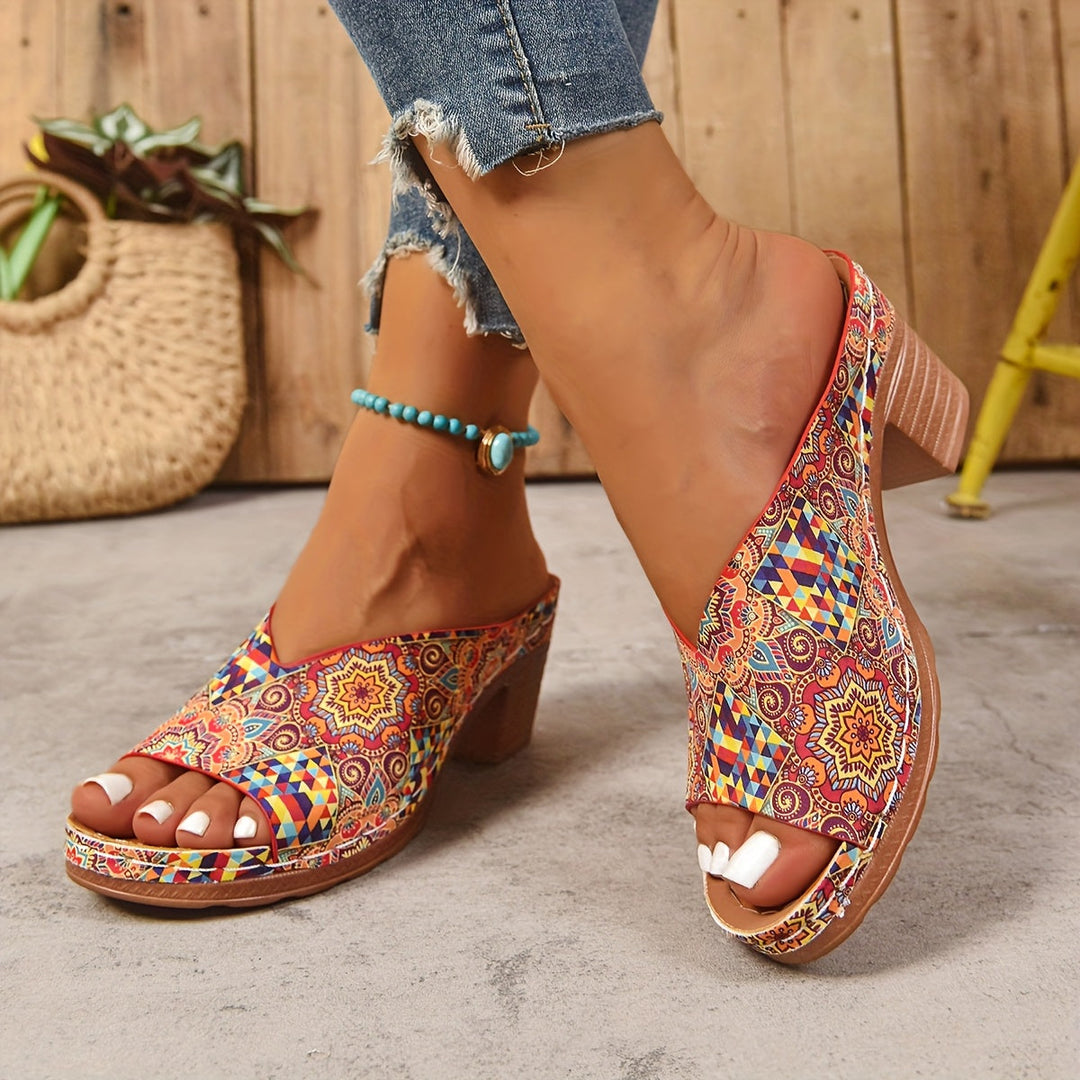 SOPHIA – FLORAL HEEL SANDALS