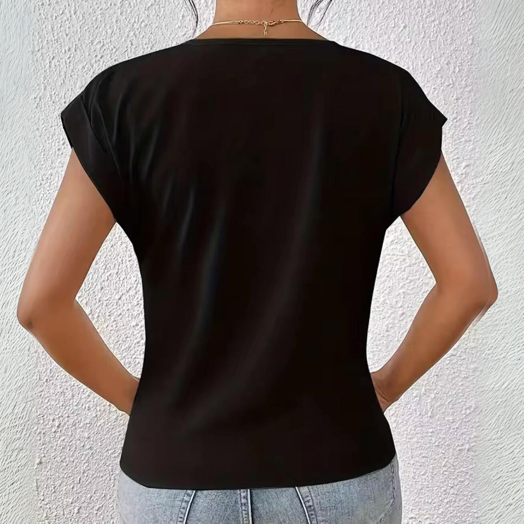 ARIA – DRAPED V-NECK BLOUSE