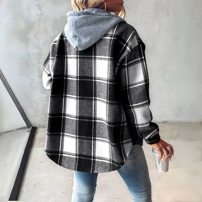 ROWAN – PLAID HOODED JACKET