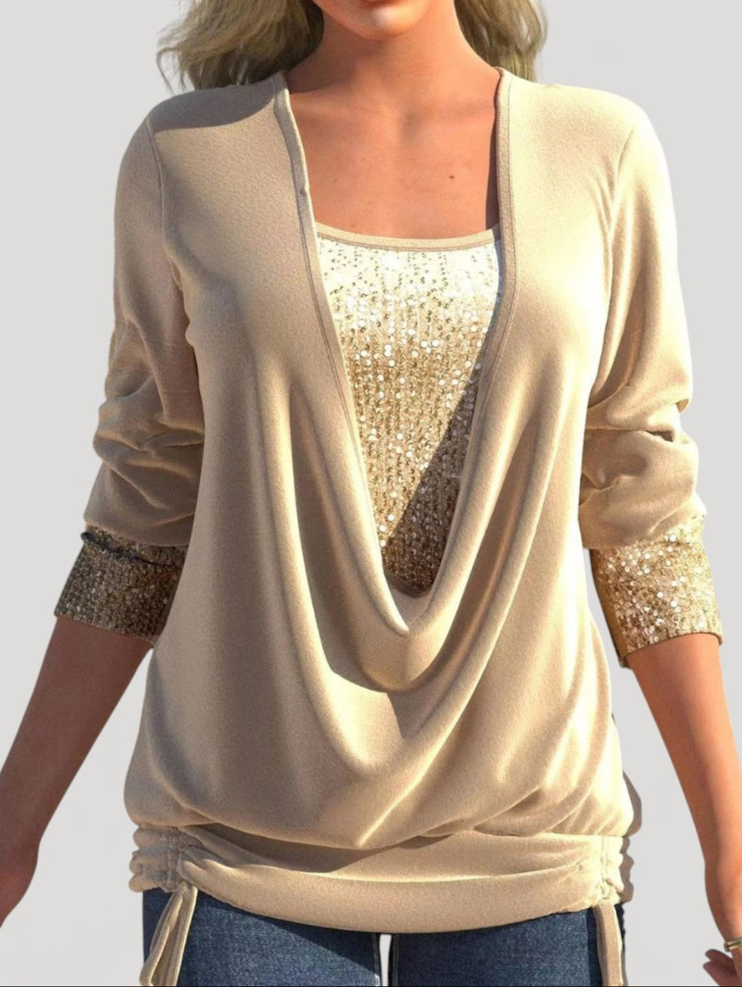 PHYLLIS – ELEGANT DRAPED TOP