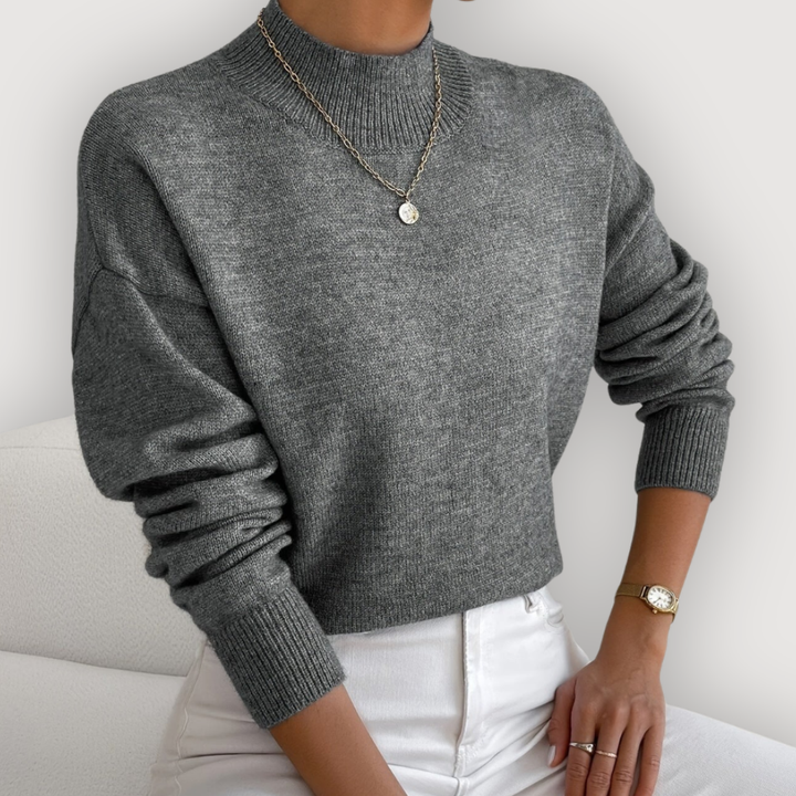ELARA – CLASSIC MOCK NECK SWEATER