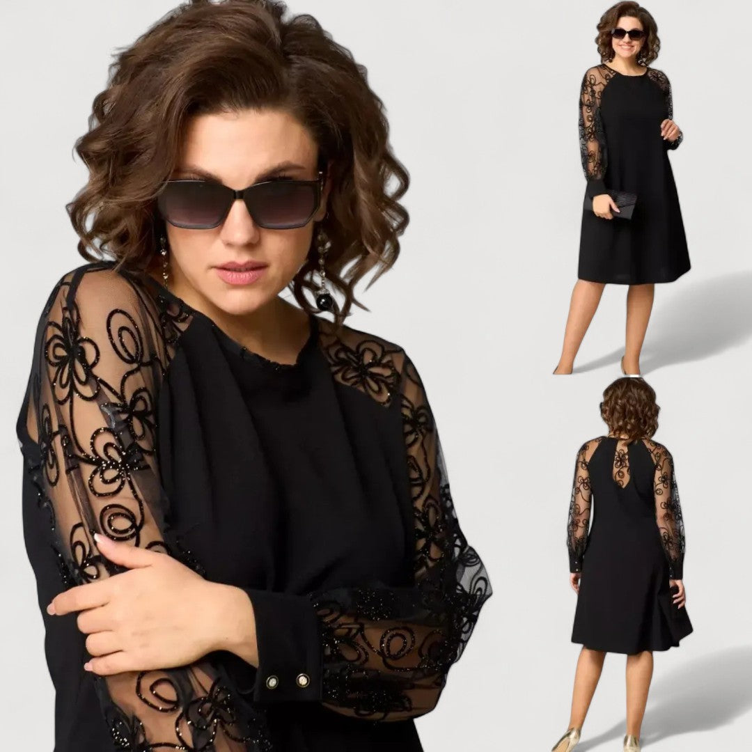 EVELYN – CLASSIC LACE SLEEVE DRESS