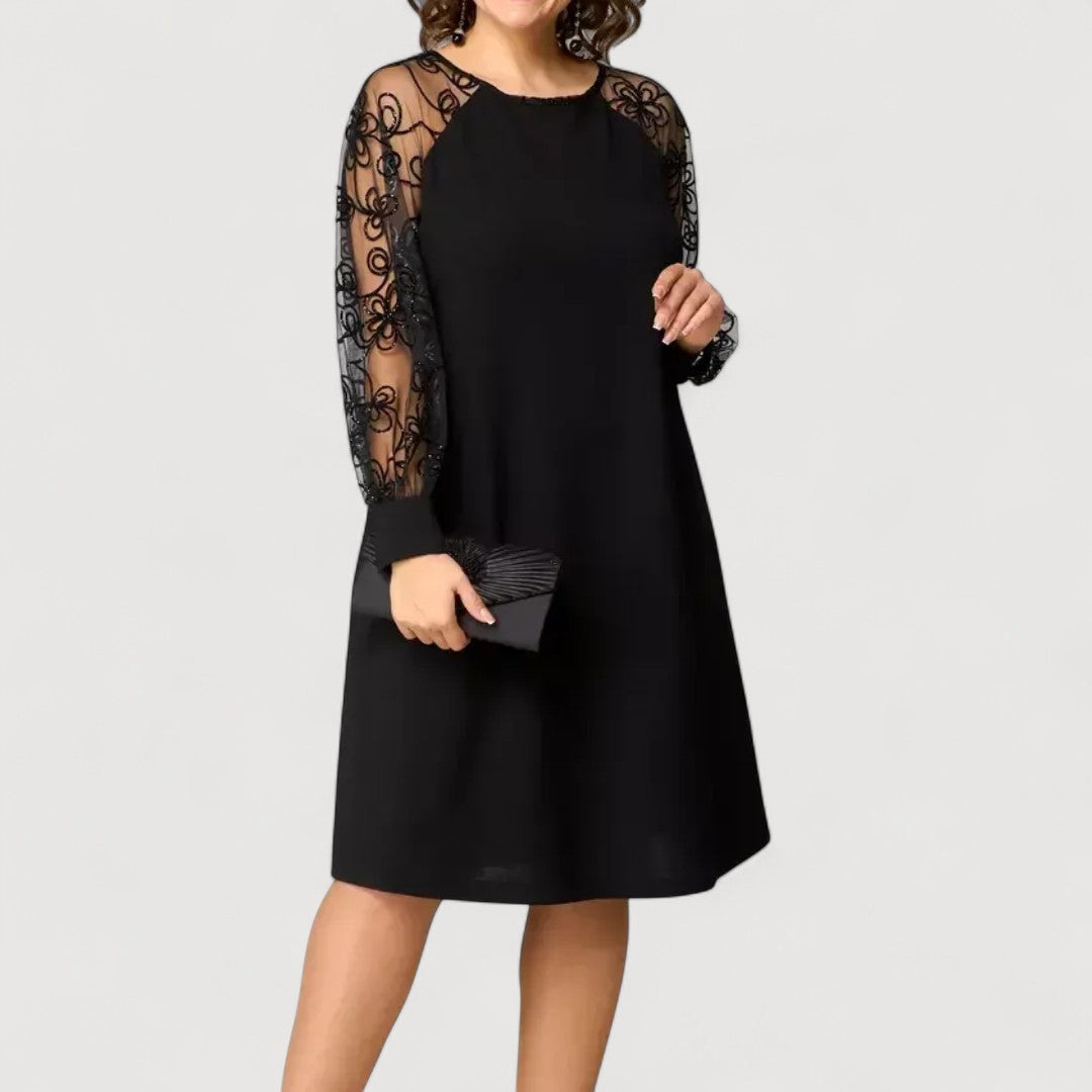 EVELYN – CLASSIC LACE SLEEVE DRESS