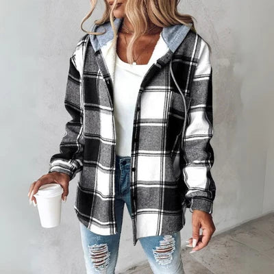 ROWAN – PLAID HOODED JACKET