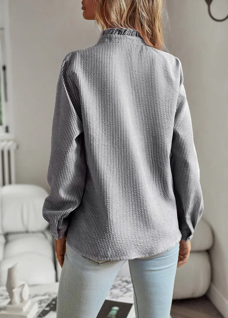 CLARA – RUFFLE TRIM BLOUSE
