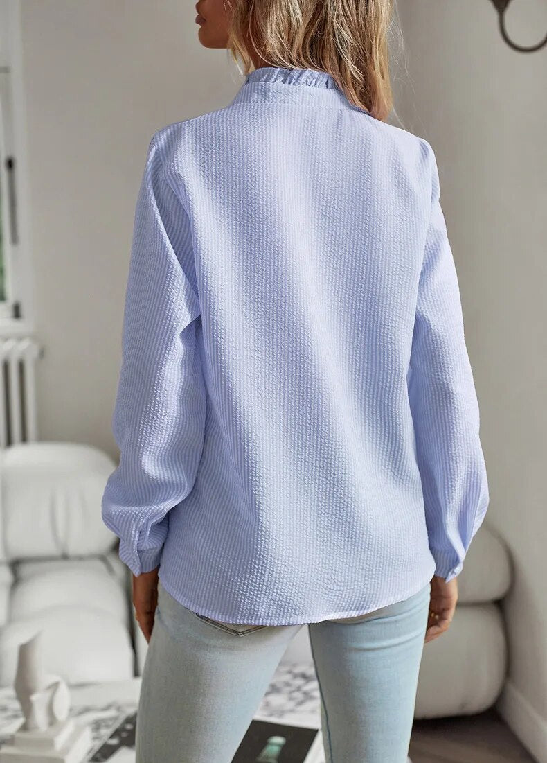 CLARA – RUFFLE TRIM BLOUSE