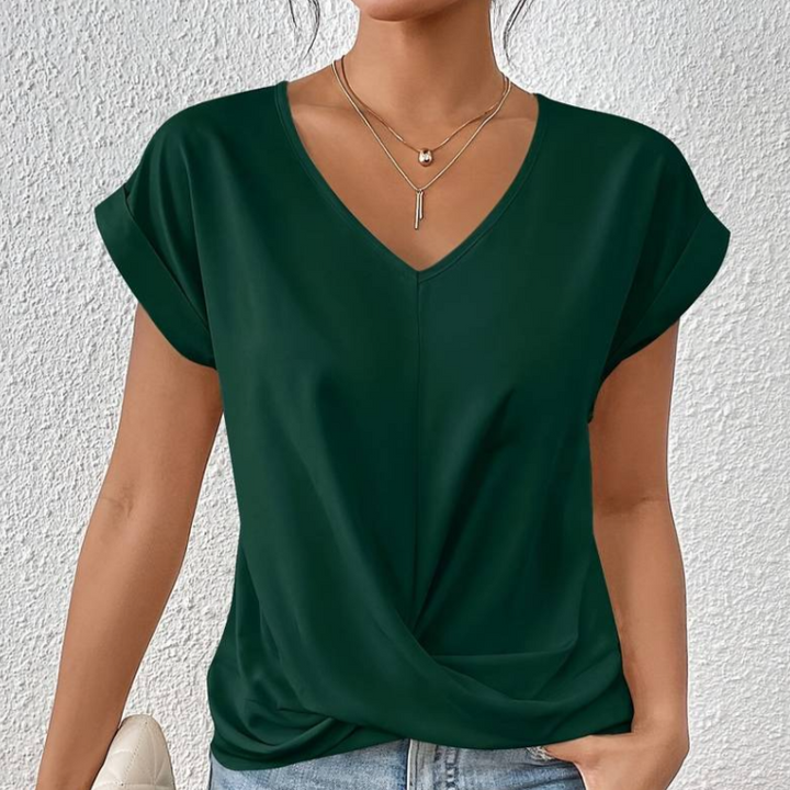 ARIA – DRAPED V-NECK BLOUSE
