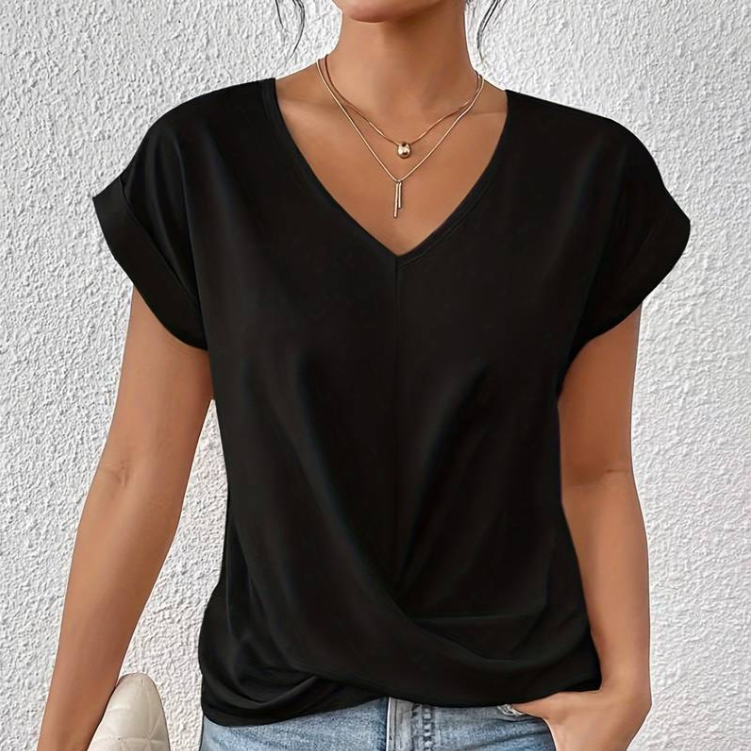 ARIA – DRAPED V-NECK BLOUSE