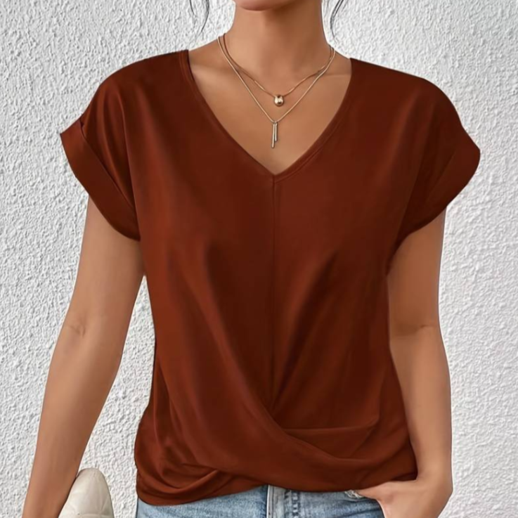 ARIA – DRAPED V-NECK BLOUSE