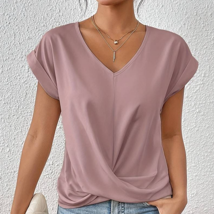 ARIA – DRAPED V-NECK BLOUSE