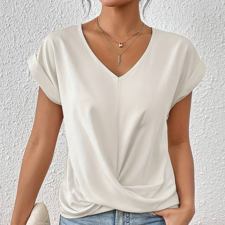 ARIA – DRAPED V-NECK BLOUSE