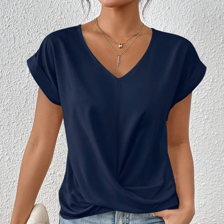 ARIA – DRAPED V-NECK BLOUSE