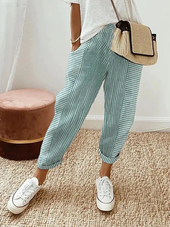 MIRA – STRIPED LINEN PANTS