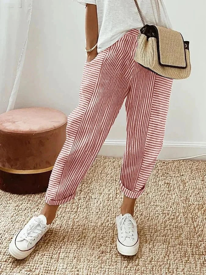 MIRA – STRIPED LINEN PANTS