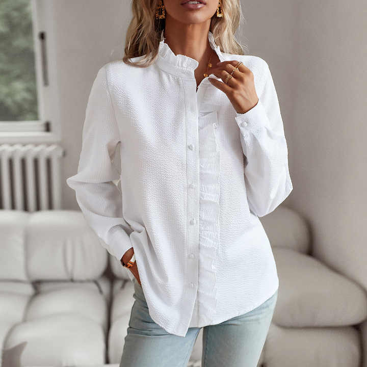 CLARA – RUFFLE TRIM BLOUSE